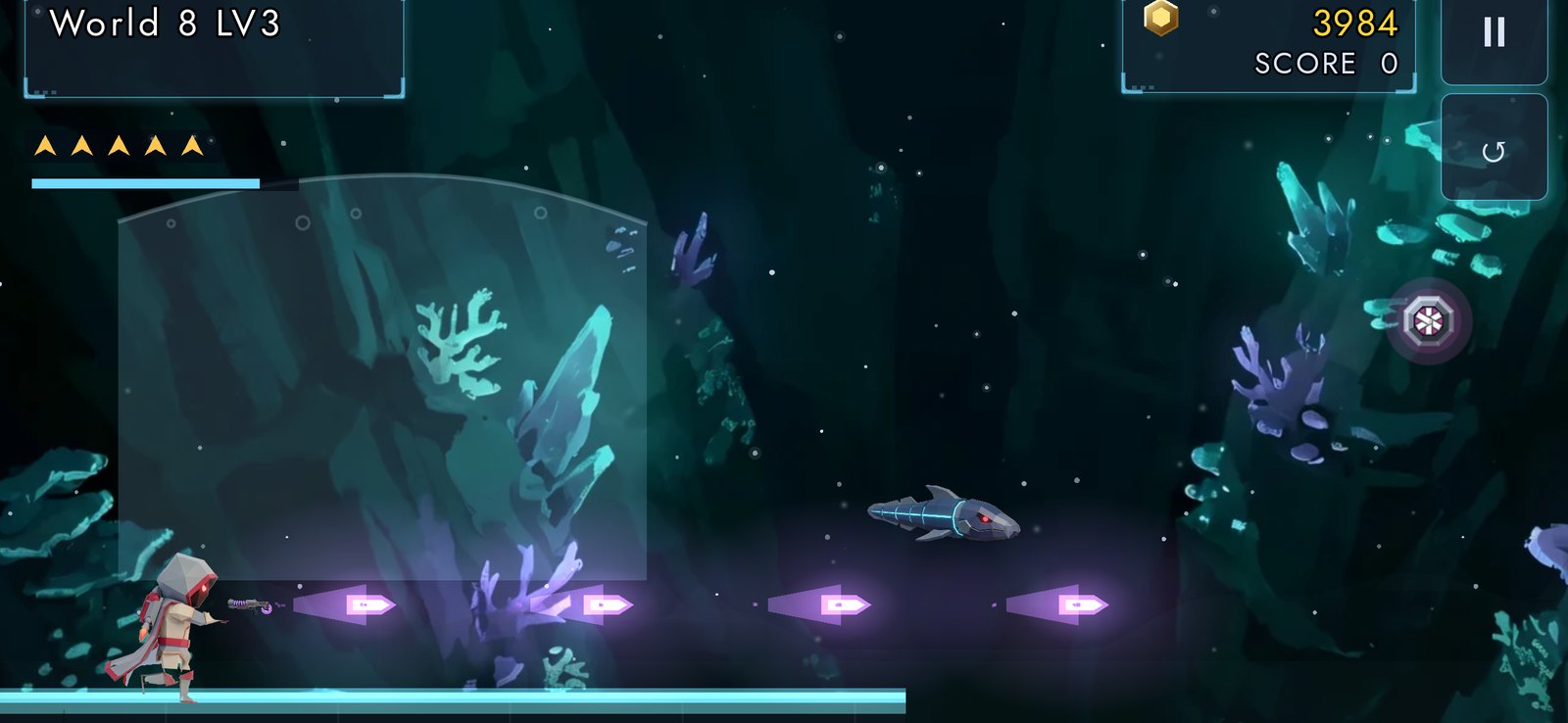 World 8, flooded ruins