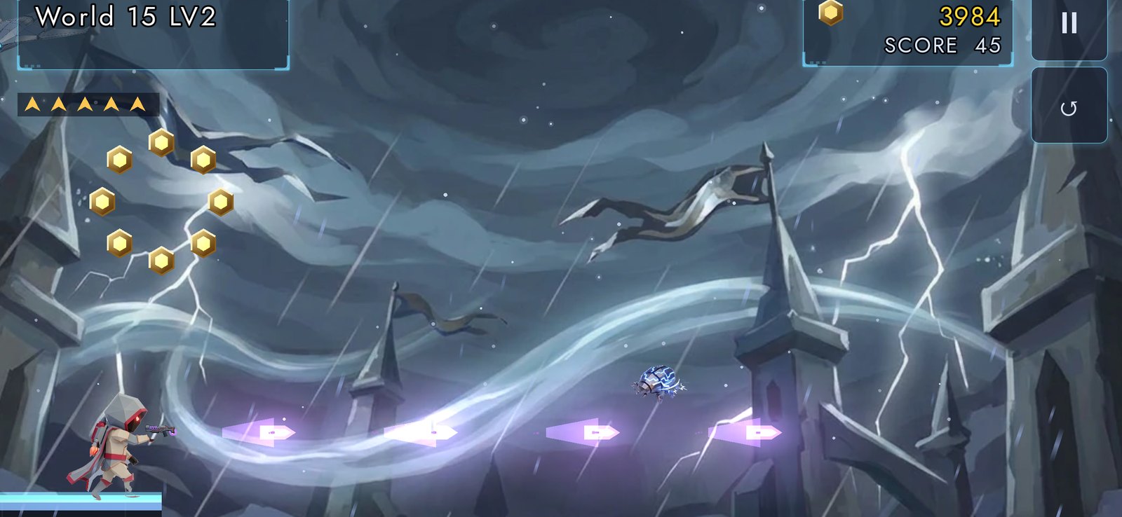 World 15, rain and lightning